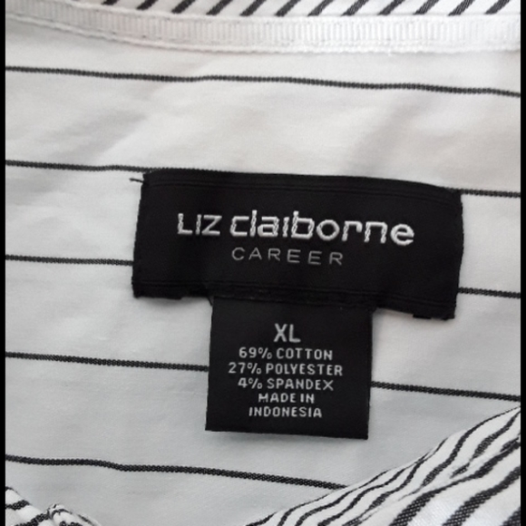 Liz Claiborne career vertical striped blouse XL - Picture 2 of 7